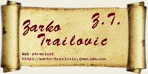 Žarko Trailović vizit kartica